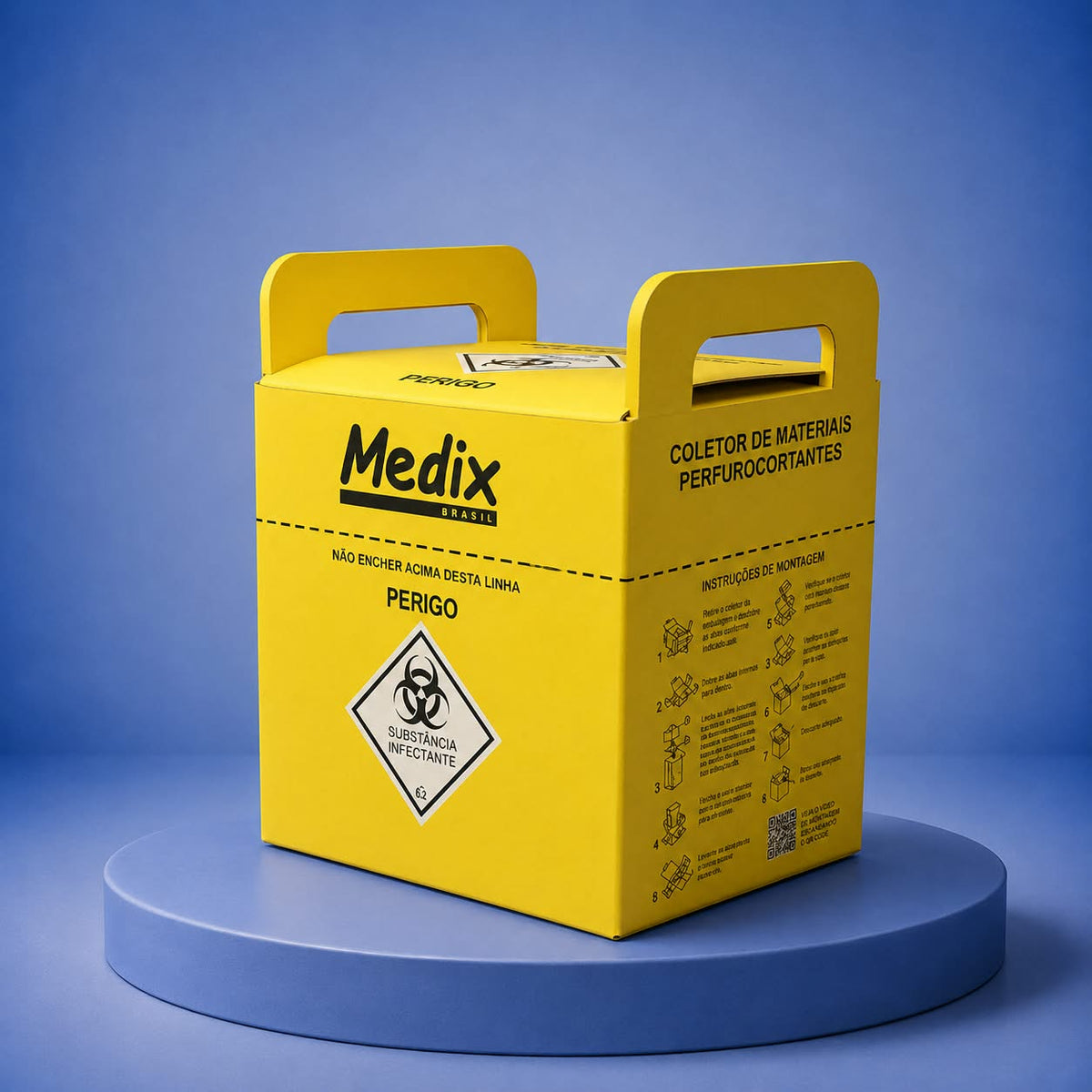 COLETOR PERFURO CORTANTE AMARELO PREMIUM 1,5 LTS MEDIX
