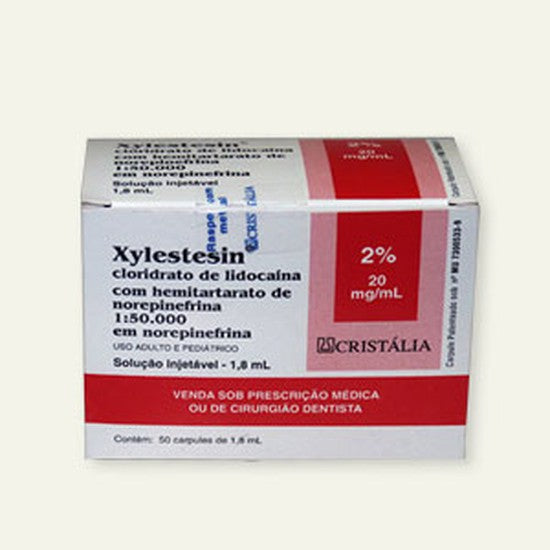 LIDOCAINA 2% COM VASO  TUBETE 1,8ML XYLESTESIN-CRISTALIA