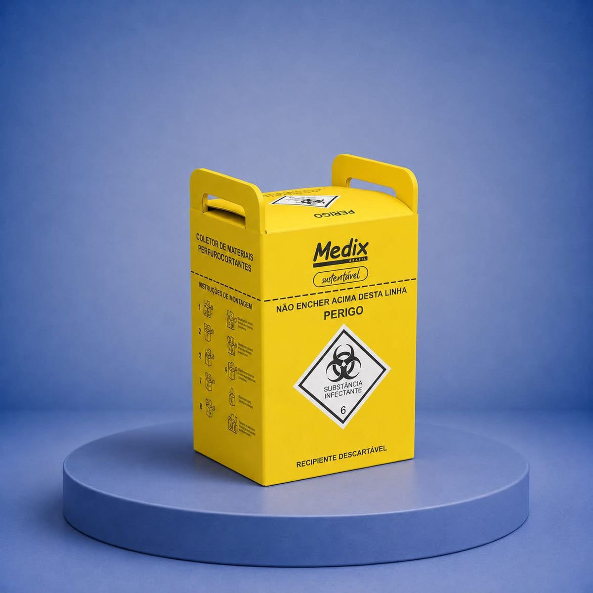 COLETOR PERFURO CORTANTE AMARELO SUSTENTAVEL 03 LTS MEDIX