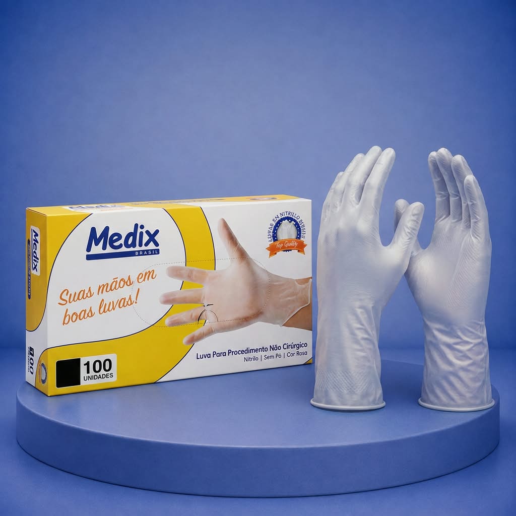 LUVA VINIL SAUDE S/PO TAM M - MEDIX