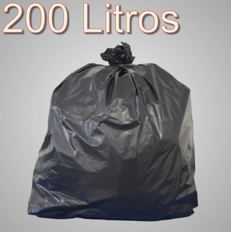 SACO PARA LIXO ROLO PRETO 200L ECONOMICO C/100UN