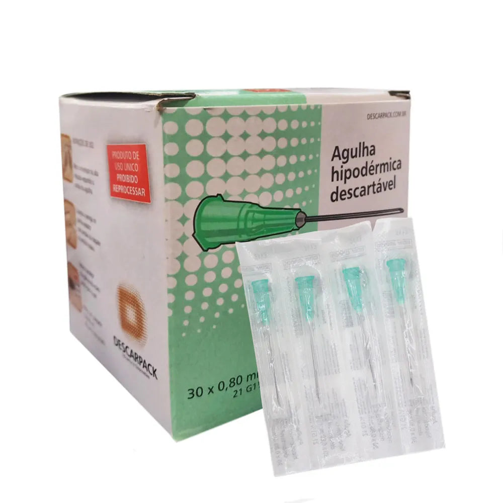 AGULHA HIPODERMICA 21G 1 (25 X 0,80MM) DESCARPACK