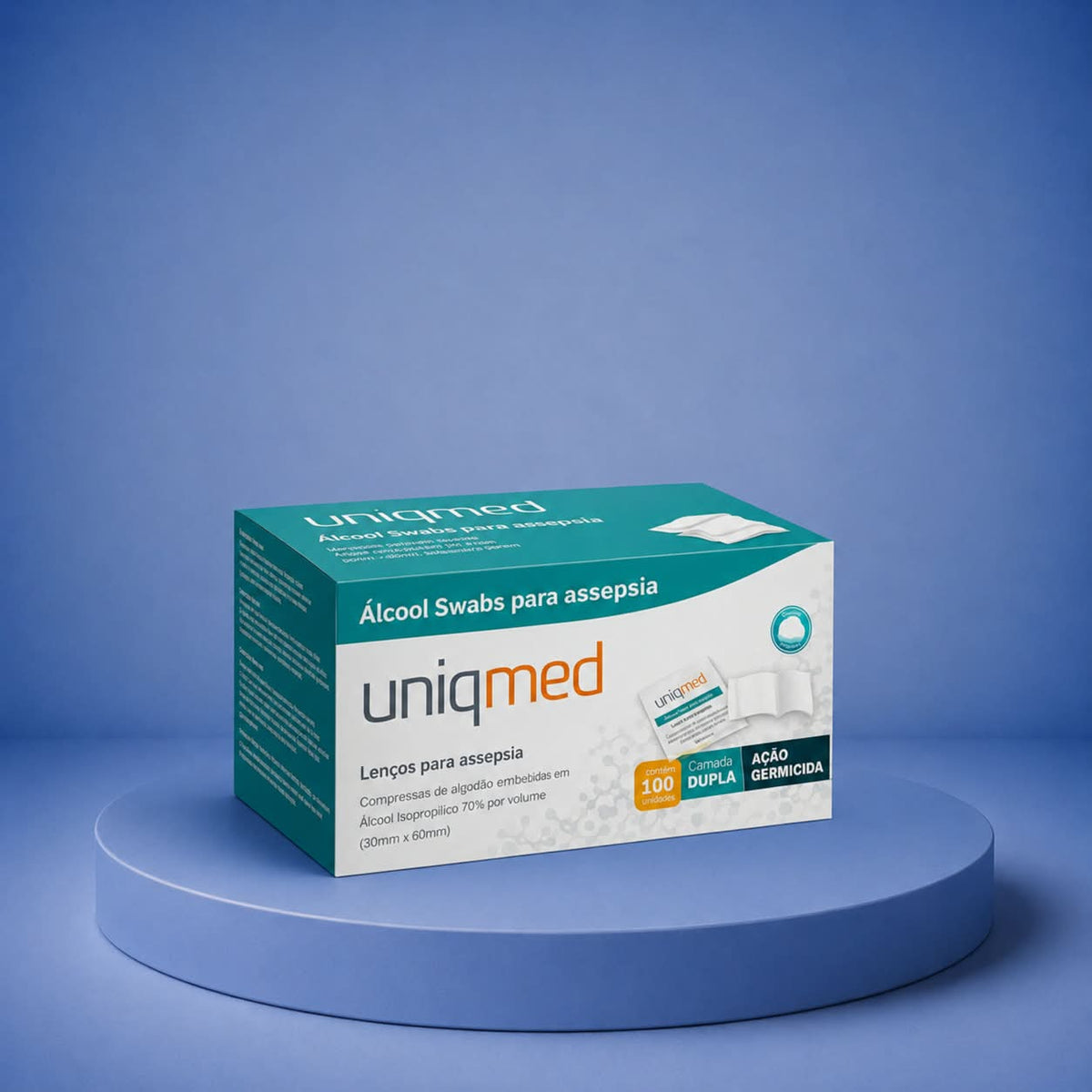 LENCO UMEDECIDO COM ALCOOL 70% SWAB CX C/ 100 UND