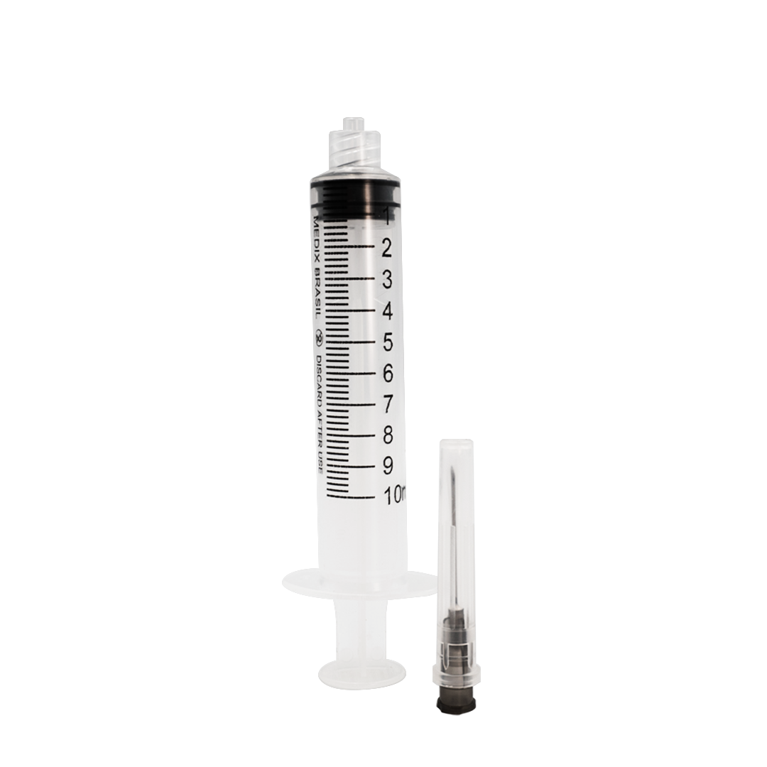 SERINGA 10ML LUER LOCK C/AGULHA MEDIX