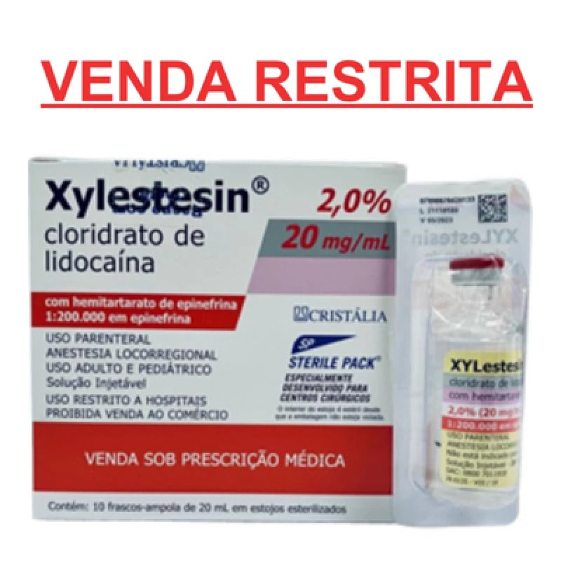 LIDOCAINA 2% COM VASO 20ML XYLESTESIN-CRISTALIA